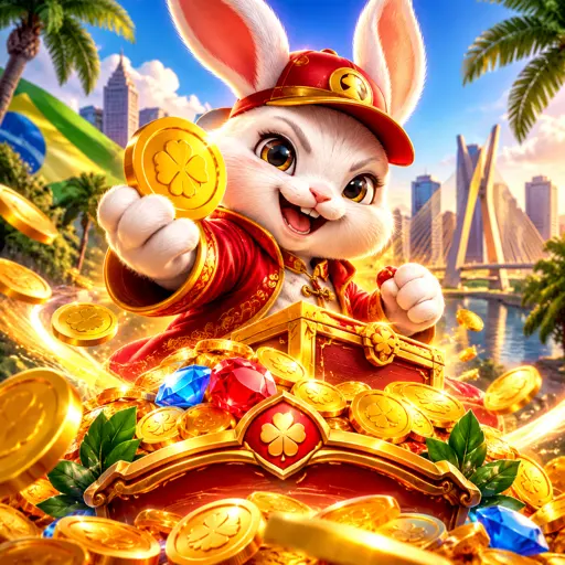 Tela do caça-níquel Fortune Rabbit com símbolos dourados